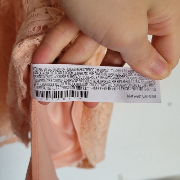 NEW Forever 21 Blush Pink Floral Lace Sleeveless Keyhole Back Dress Size Small - Picture 16 of 17